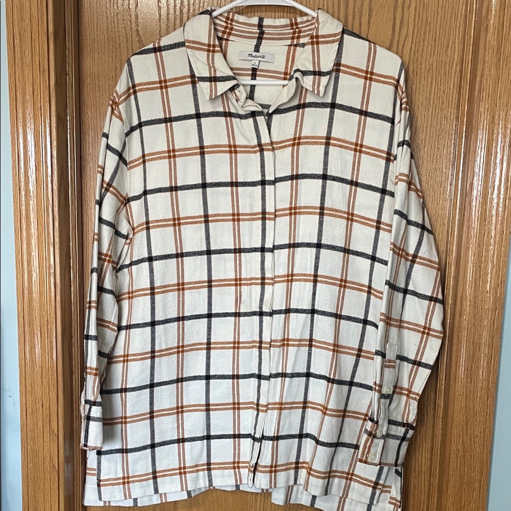 Madewell Oversized Flannel Plaid Button-Down Shirt